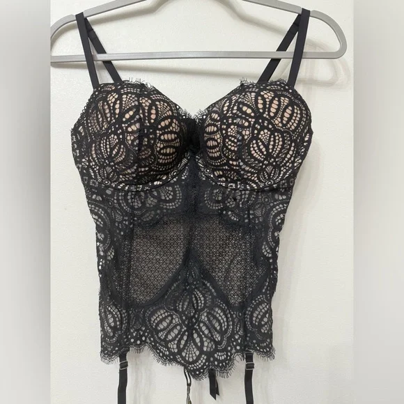 Victorias Secret Black Lace Bustier Top - Picture 3 of 7